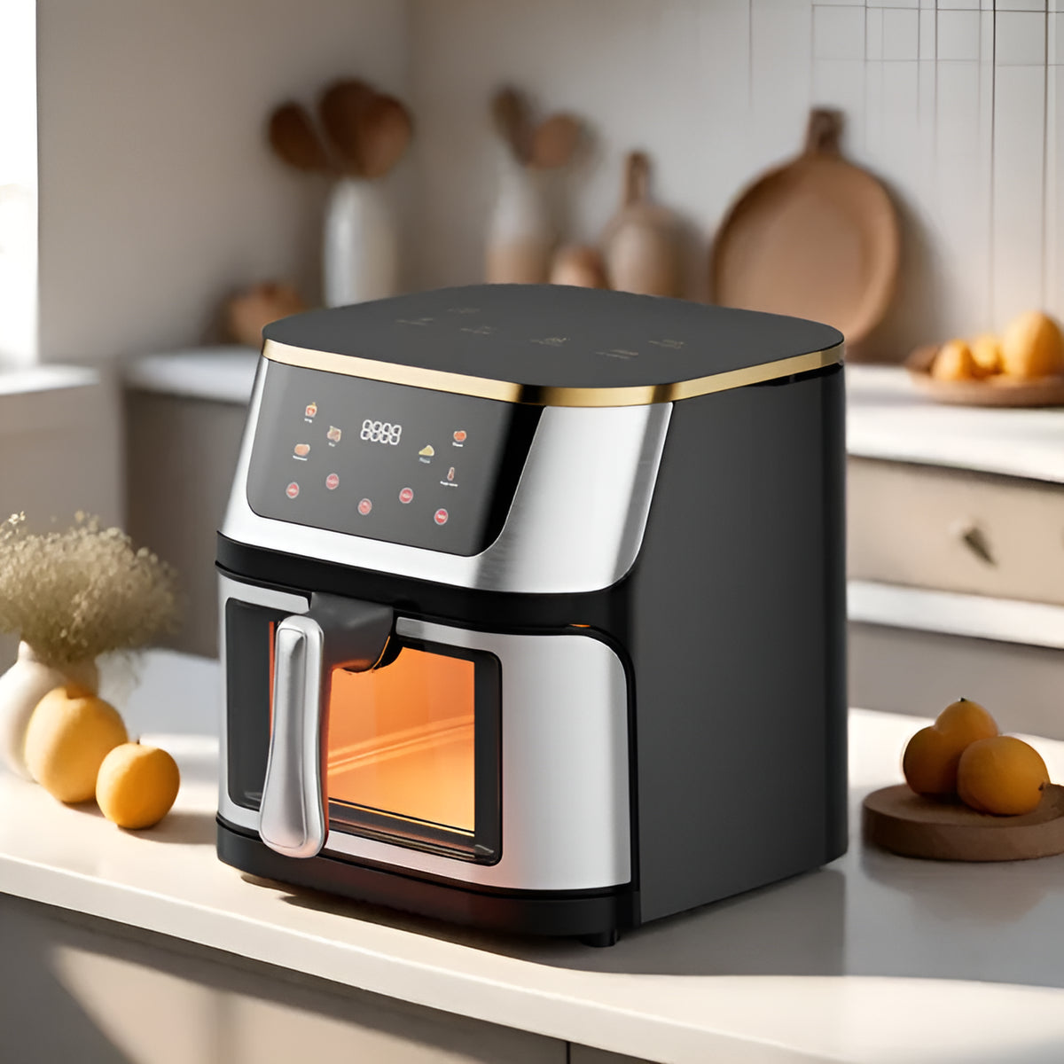 Air fryer 12L 2800W, large household air fryer, smart touch operation